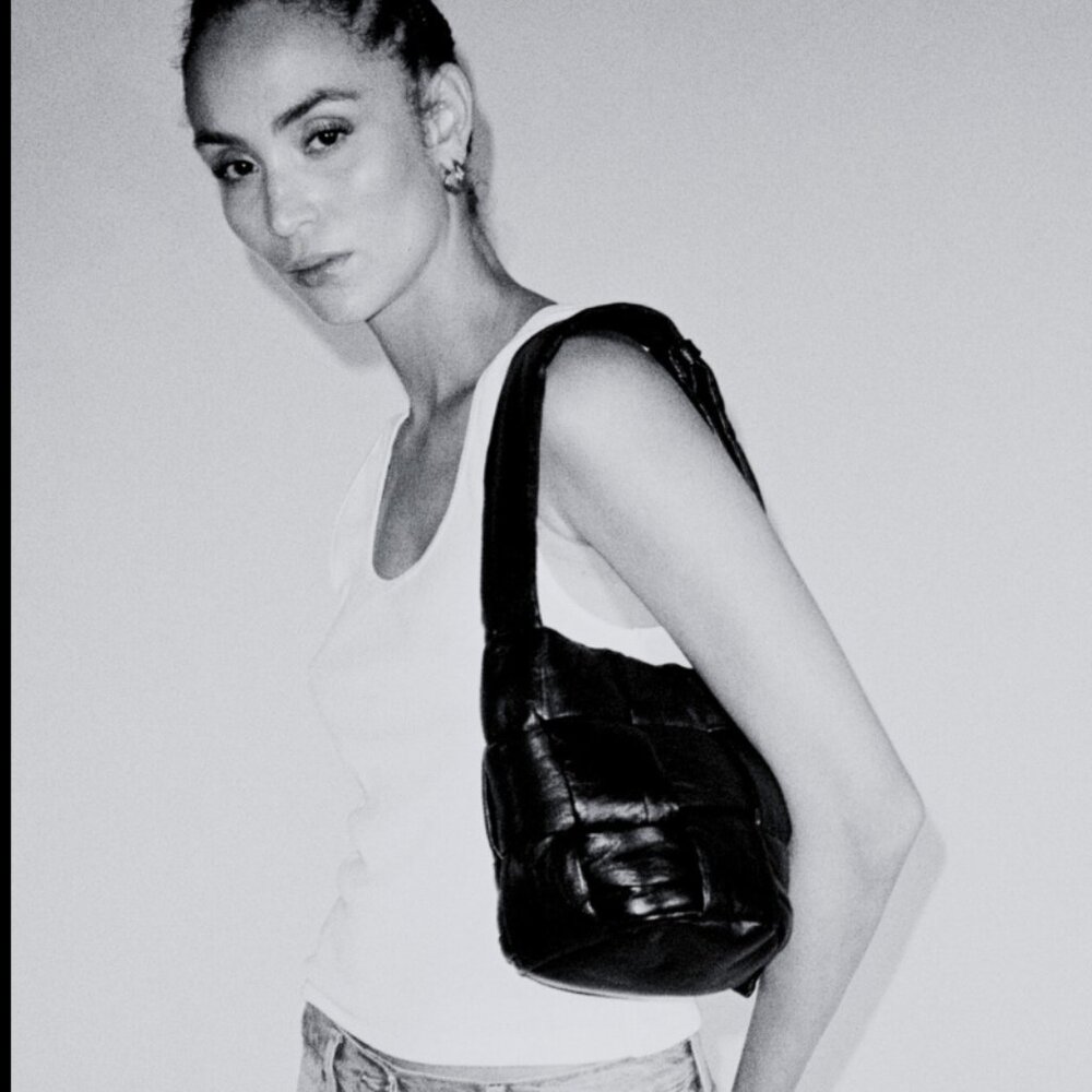 Vintage Century Puff Leather black bag super soft